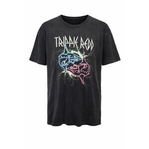 Trippie Redd Graphic T-Shirt Black Lightning Faces Size Large Distressed